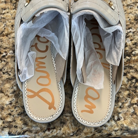 SAM EDELMAN Linnie Croc-Embossed Leather Mules in Grey Sz 10 - NWOB!!! - Picture 7 of 7